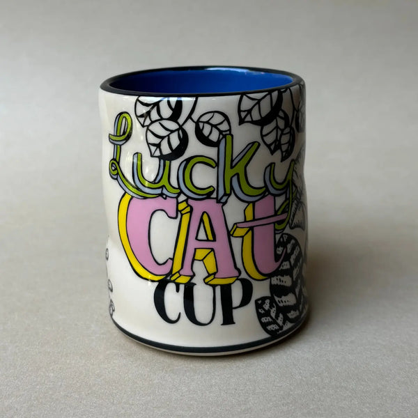 Lucky Cat & Houseplant Cup - Large