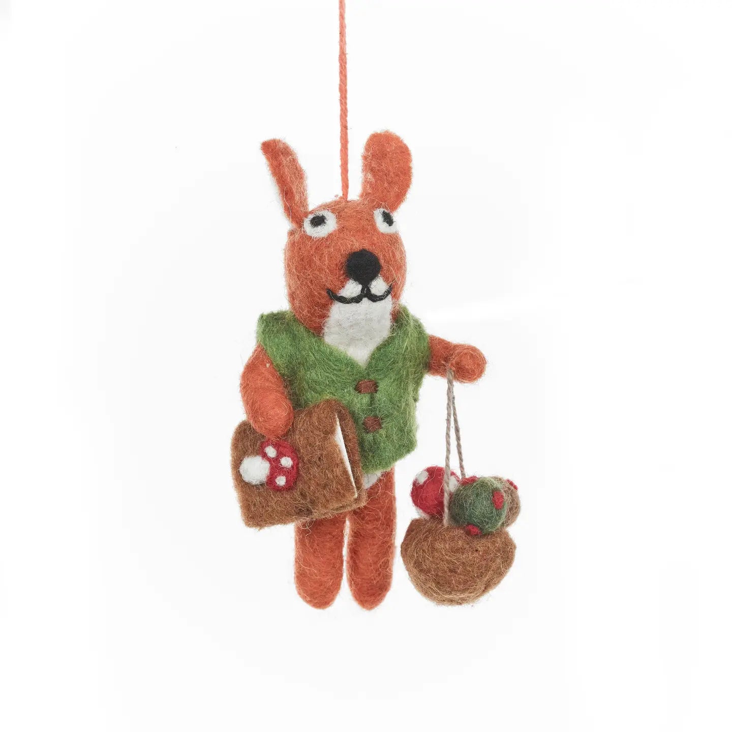 Fungi Forager Squirrel Ornament