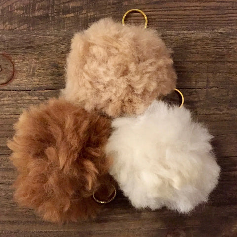 Alpaca Pompom Keychain