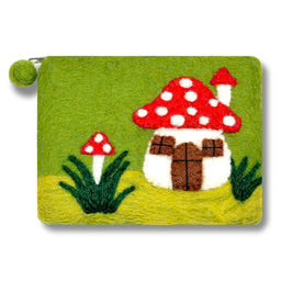 Mushroom House Design Coin Purse