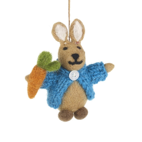 Rabbit in Cardigan Ornament