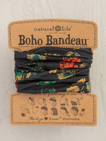 Charcoal Floral Boho Bandeau