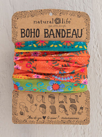 Orange Green Borders Boho Bandeau