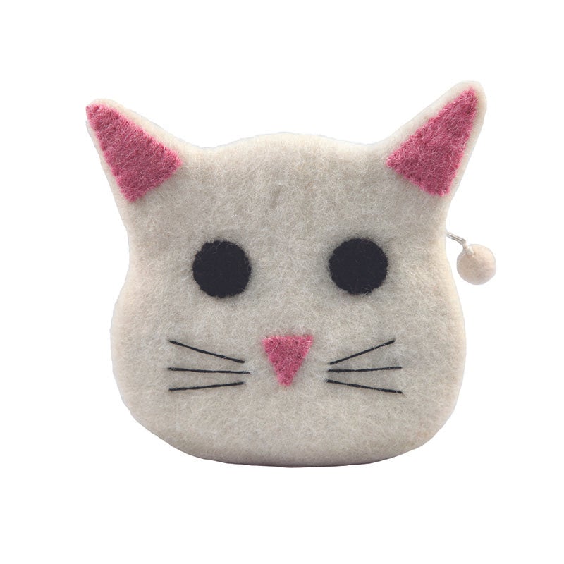 White Cat Coin Purse