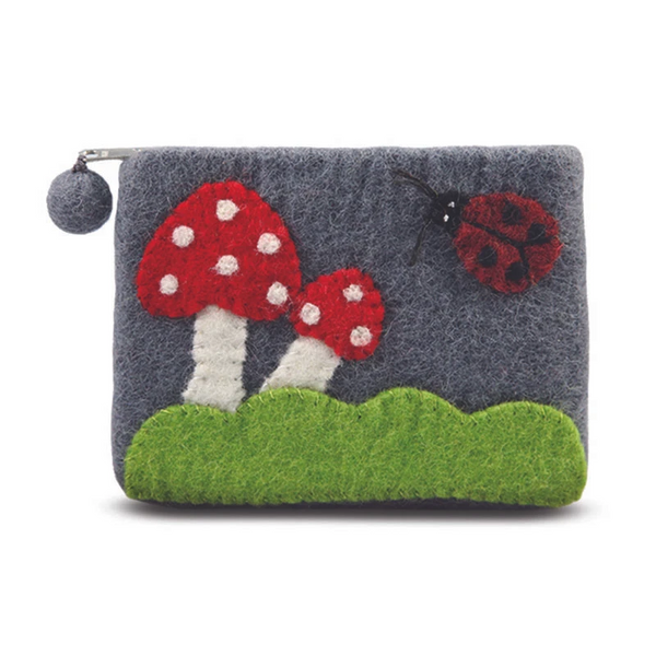 Mushroom with Ladybug Coin Purse