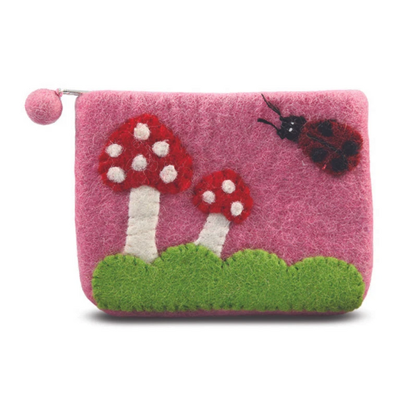 Mushroom with Ladybug Coin Purse