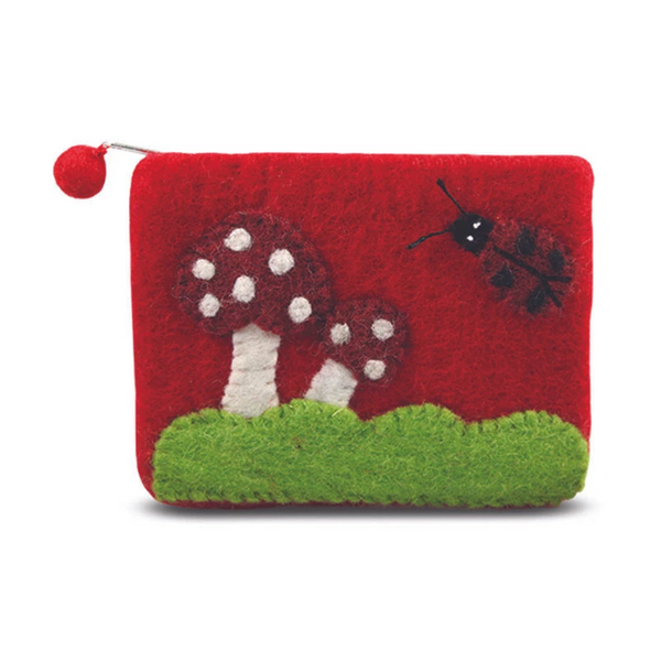 Mushroom with Ladybug Coin Purse