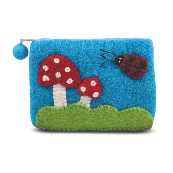 Mushroom with Ladybug Coin Purse