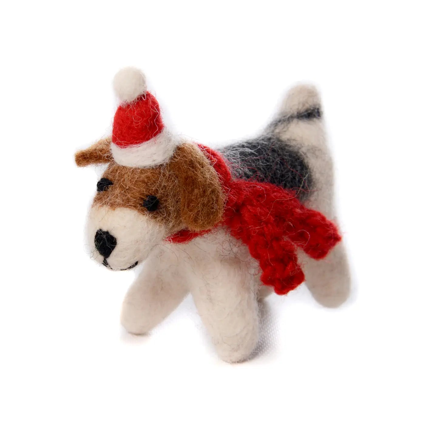 Fox Terrier with Hat & Scarf