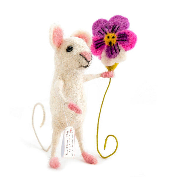 Mouse With Pansy