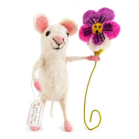 Mouse With Pansy